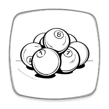 Billiard Balls Drawing - Square fridge magnet - white - Front