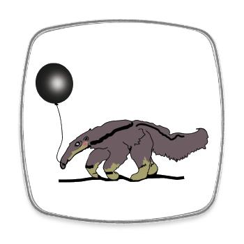 Anteater - Square fridge magnet - white - Front