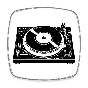 DJ Mixer - Square fridge magnet - white - Front
