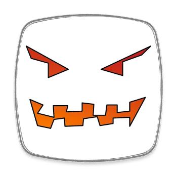 Pumpkin Face - Square fridge magnet - white - Front