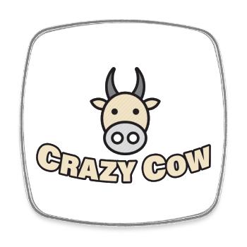 CRAZY COW - Viereckiger Kühlschrankmagnet - Weiß - Vorne