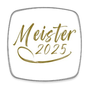 Meister 2025 - Viereckiger Kühlschrankmagnet - Weiß - Vorne