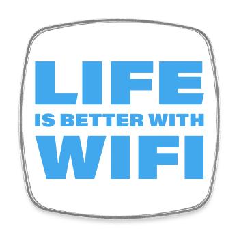 LIFE IS BETTER WITH WIFI - Square fridge magnet - white - Front