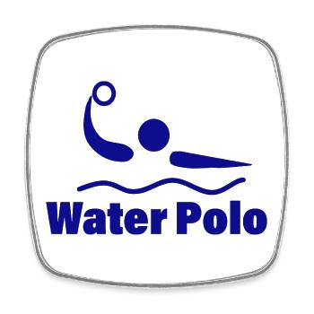 WATER POLO - Viereckiger Kühlschrankmagnet - Weiß - Vorne