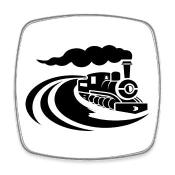 Locomotive Sketch - Square fridge magnet - white - Front