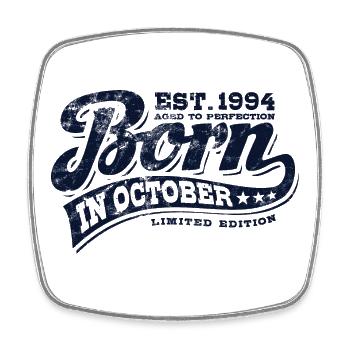 Born in October 1994 - Geburtstag - Geschenk - Viereckiger Kühlschrankmagnet - Weiß - Vorne