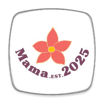 Mama Est 2025 Retro Ich werde Mutter - Viereckiger Kühlschrankmagnet - Weiß - Vorne