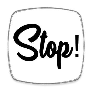 STOP. PANNEAU. PAPA. MOTO. DRÔLE. VOITURE - Magnet carré - blanc - Devant