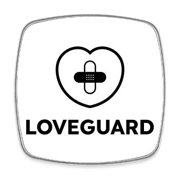 Loveguard Liebesretter Liebeswächter Valentinstag - Viereckiger Kühlschrankmagnet - Weiß - Vorne