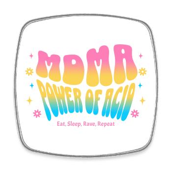 Rave Vibes – Power of Bass Festival Shirt - Viereckiger Kühlschrankmagnet - Weiß - Vorne