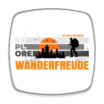 Wanderfreude - Viereckiger Kühlschrankmagnet - Weiß - Vorne