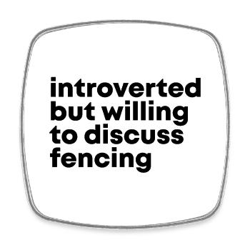 Fencing - Square fridge magnet - white - Front
