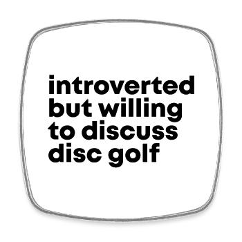 Disc golf - Magnet carré - blanc - Devant
