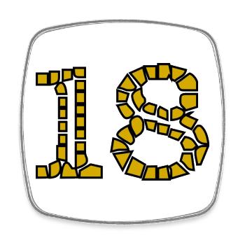 18. 18 YEARS OLD. 18th ANNIVERSARY. 18 BIRTHDAY. - Square fridge magnet - white - Front