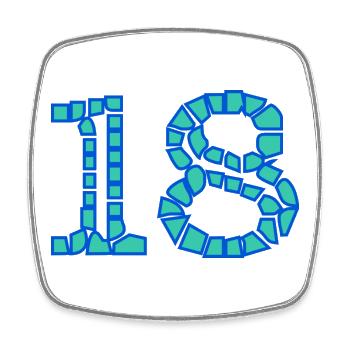 18. 18 YEARS OLD. 18th ANNIVERSARY. 18 BIRTHDAY. - Square fridge magnet - white - Front