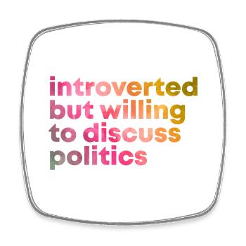 Political - Square fridge magnet - white - Front
