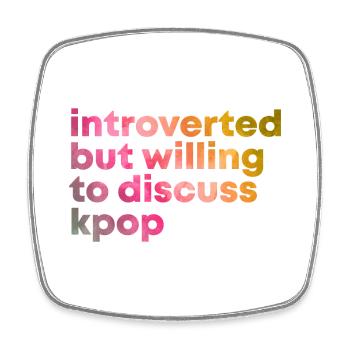 K Pop  - Square fridge magnet - white - Front