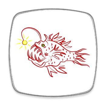 Ein Laternen Fisch - Viereckiger Kühlschrankmagnet - Weiß - Vorne