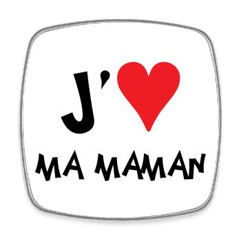 J'aime ma maman - Fête des Mères - Magnet carré - blanc - Devant