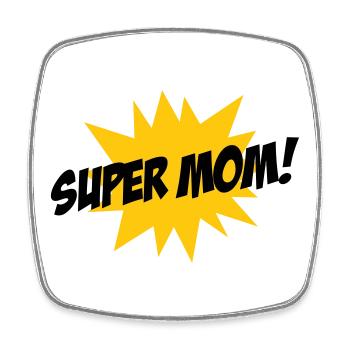 Super Mom - Muttertag - Viereckiger Kühlschrankmagnet - Weiß - Vorne