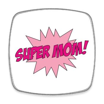 Super Maman - Fête des Mères - Magnet carré - blanc - Devant