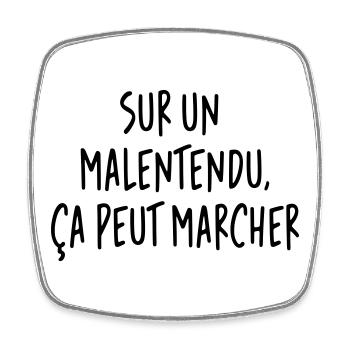 Michel Blanc - Les Bronzés - Sur un malentendu - Magnet carré - blanc - Devant