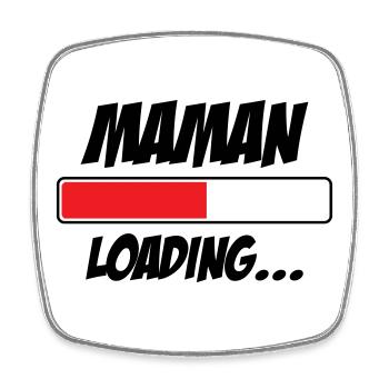 Maman loading... Please Wait - Future Mère - Magnet carré - blanc - Devant