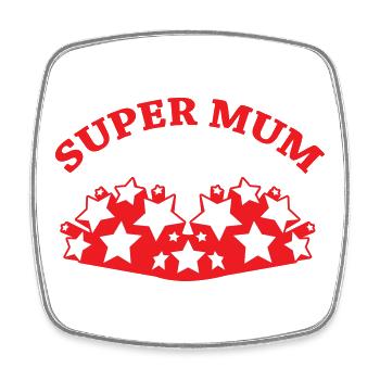 Super Maman - Fête des Mères - Magnet carré - blanc - Devant