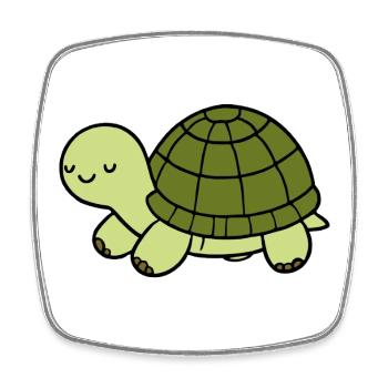 Turtle - Square fridge magnet - white - Front