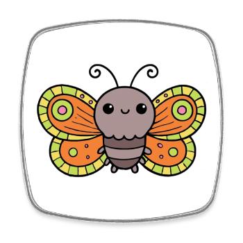 Schmetterling - Viereckiger Kühlschrankmagnet - Weiß - Vorne