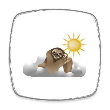 Faultier-Wolken - Viereckiger Kühlschrankmagnet - Weiß - Vorne