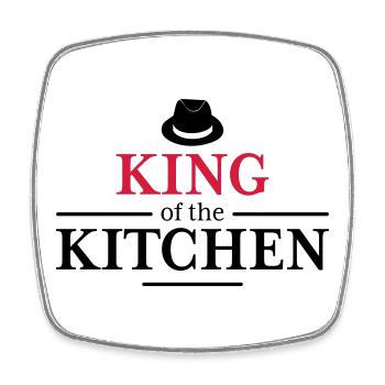 Men's Cooking Apron - Square fridge magnet - white - Front