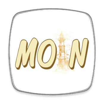Moin - Viereckiger Kühlschrankmagnet - Weiß - Vorne