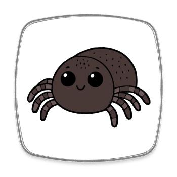 Spider Tarantula - Square fridge magnet - white - Front