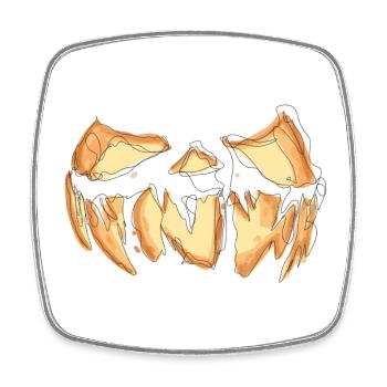 Pumpkin Face Halloween Scribble - Square fridge magnet - white - Front