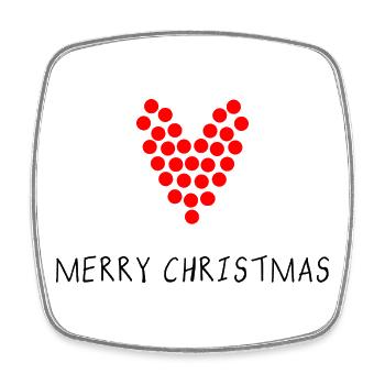 WEIHNACHTEN. FROHE WEIHNACHTEN. FROHE WEIHNACHTEN. WEIHNACHTSMANN - Viereckiger Kühlschrankmagnet - Weiß - Vorne