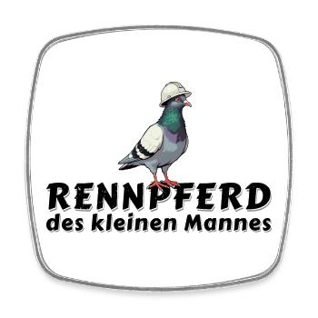 Tauben Shirt Tasse Hoodie Bergmann Rennpferd - Viereckiger Kühlschrankmagnet - Weiß - Vorne