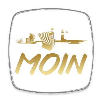 Moin - Viereckiger Kühlschrankmagnet - Weiß - Vorne