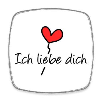 ICH LIEBE DICH. COEUR. NOËL. COUPLE - Magnet carré - blanc - Devant