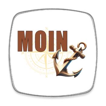 Moin - Viereckiger Kühlschrankmagnet - Weiß - Vorne
