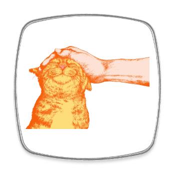 DIE GLÜCKLICHE KATZE - Viereckiger Kühlschrankmagnet - Weiß - Vorne
