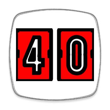 40. 40 ANS. 40e ANNIVERSAIRE. ANNIVERSAIRE 40 ANS. - Magnet carré - blanc - Devant