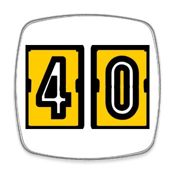 40. 40 ANS. 40e ANNIVERSAIRE. ANNIVERSAIRE 40 ANS. - Magnet carré - blanc - Devant