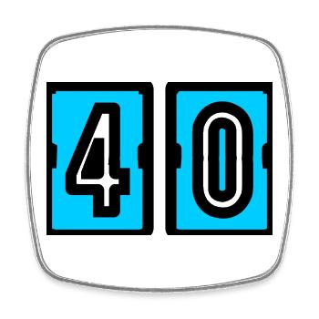 40. 40 ANS. 40e ANNIVERSAIRE. ANNIVERSAIRE 40 ANS. - Magnet carré - blanc - Devant