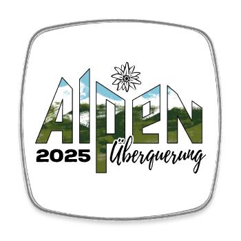 Alpenüberquerung Alpen Überquerung 2025 Edelweiß - Viereckiger Kühlschrankmagnet - Weiß - Vorne
