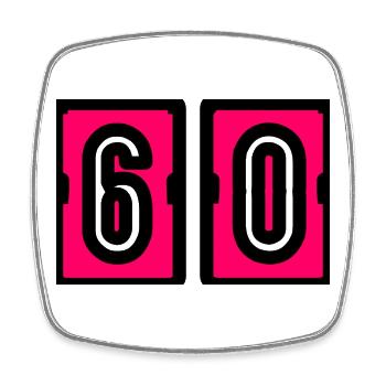 60. 60 ANS. 60e ANNIVERSAIRE. ANNIVERSAIRE 60 ANS. - Magnet carré - blanc - Devant
