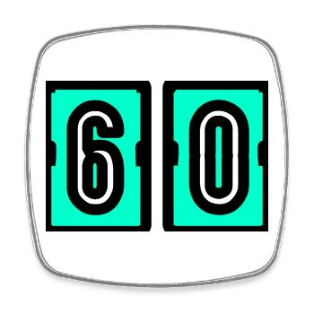 60. 60 ANS. 60e ANNIVERSAIRE. ANNIVERSAIRE 60 ANS. - Magnet carré - blanc - Devant