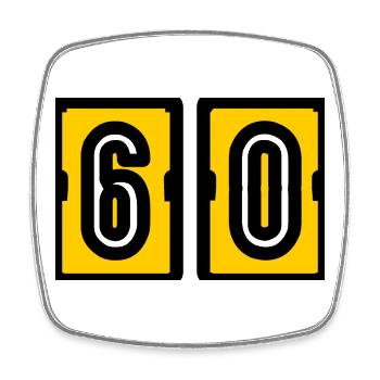 60. 60 JAHRE. 60-JÄHRIGES JUBILÄUM. 60. GEBURTSTAG. - Viereckiger Kühlschrankmagnet - Weiß - Vorne