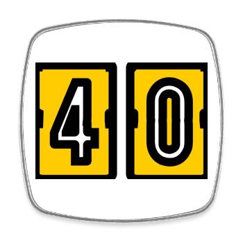 40. 40 ANS. 40e ANNIVERSAIRE. ANNIVERSAIRE 40 ANS. - Magnet carré - blanc - Devant