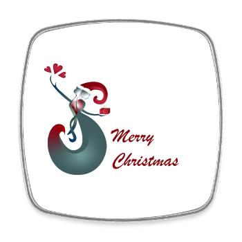 Give Receive merry christmas - Square fridge magnet - white - Front